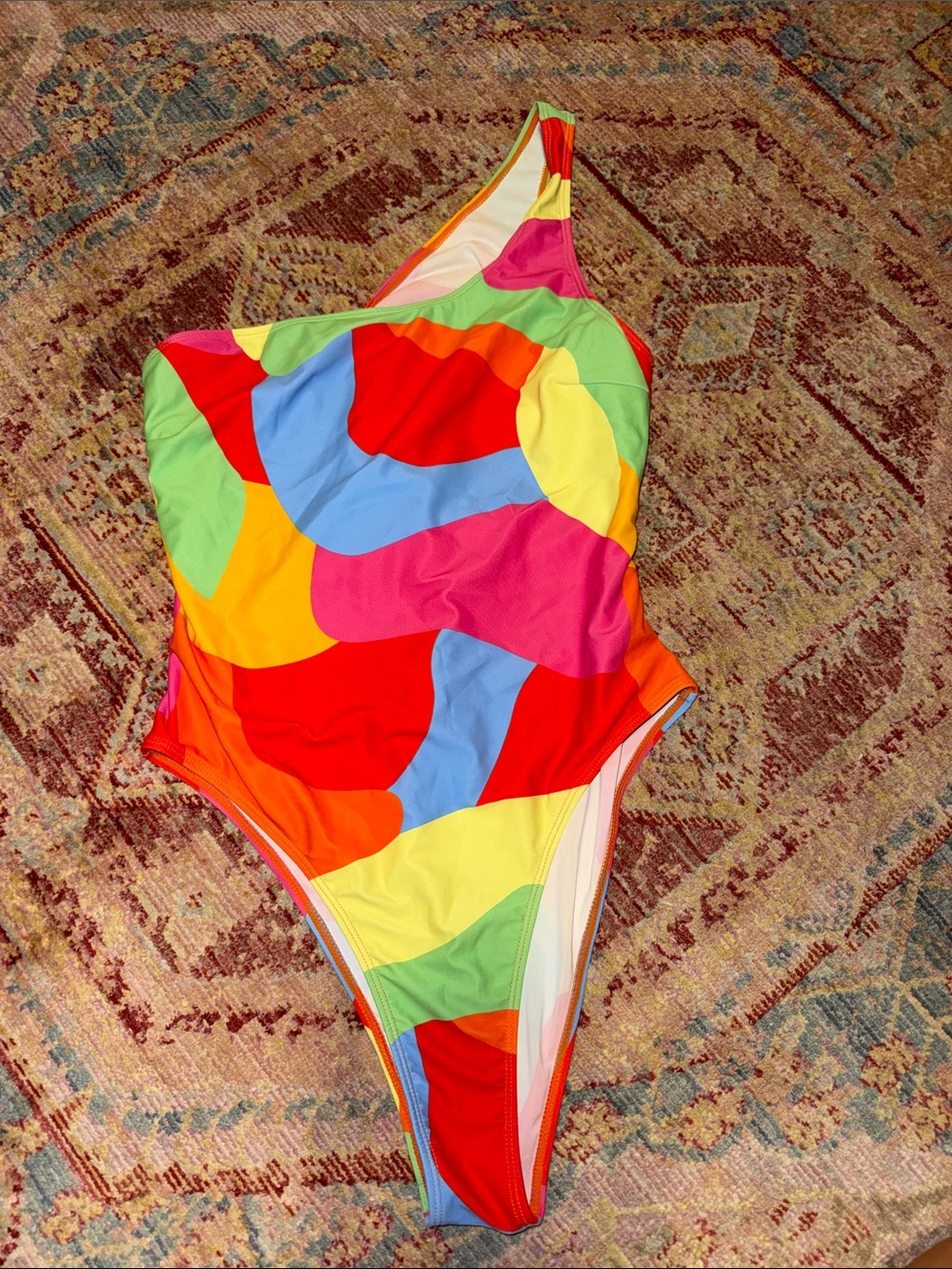 Kids One-Shoulder Multicolor Swimsuit